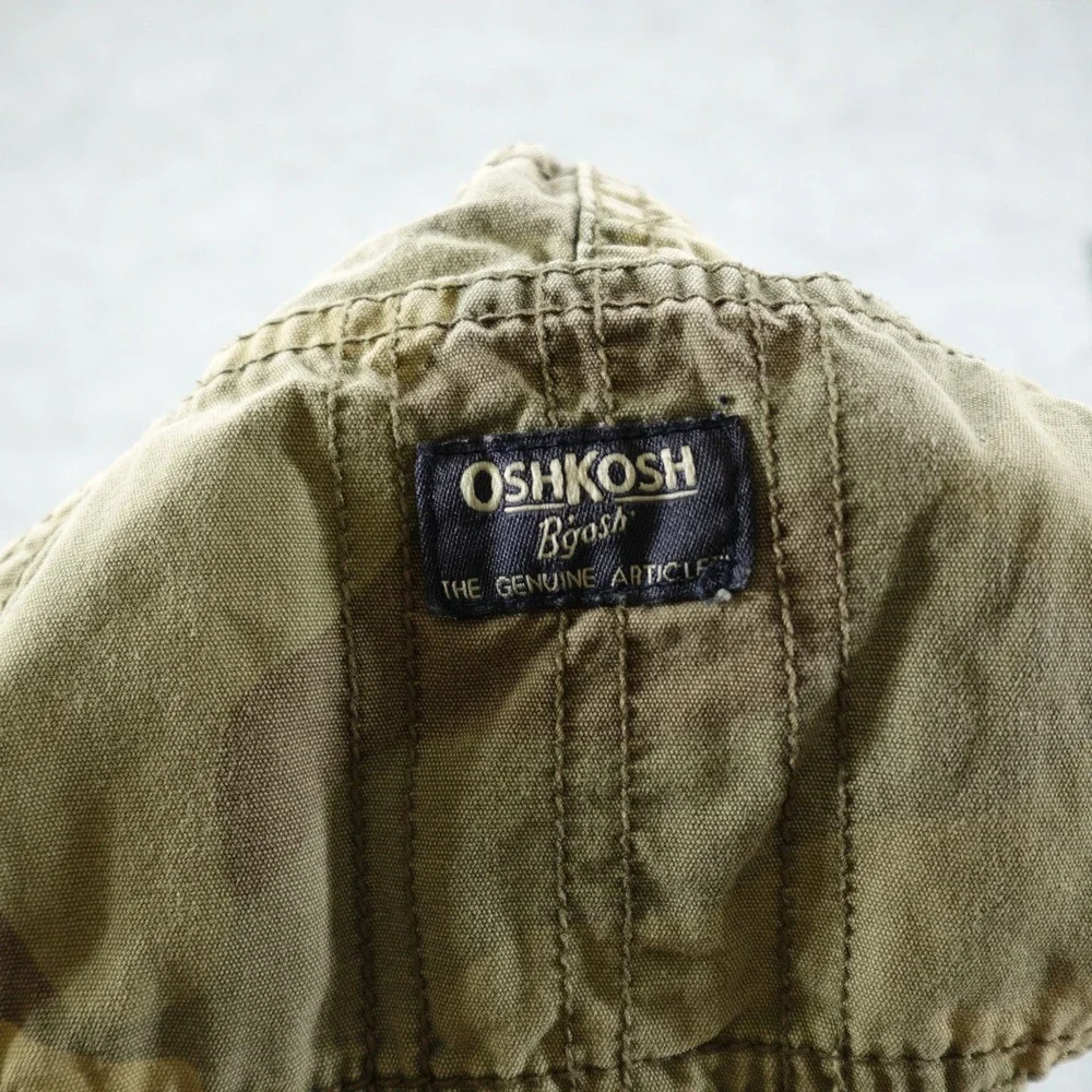 OshKosh B'gosh Overalls Boys 4T Green Camo Classic Canvas Adjustable Straps